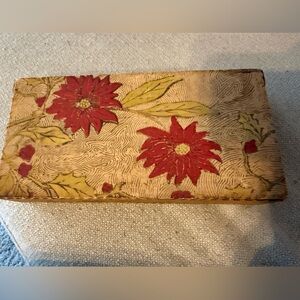 Antique Victorian pyrography box.